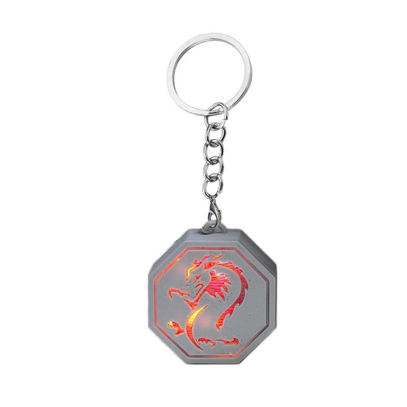 3D Printed Jackie Chan Adventures Zodiac Animal Stone Ornament, Creative Vibrating and Glowing Tiger Amulet Keychain